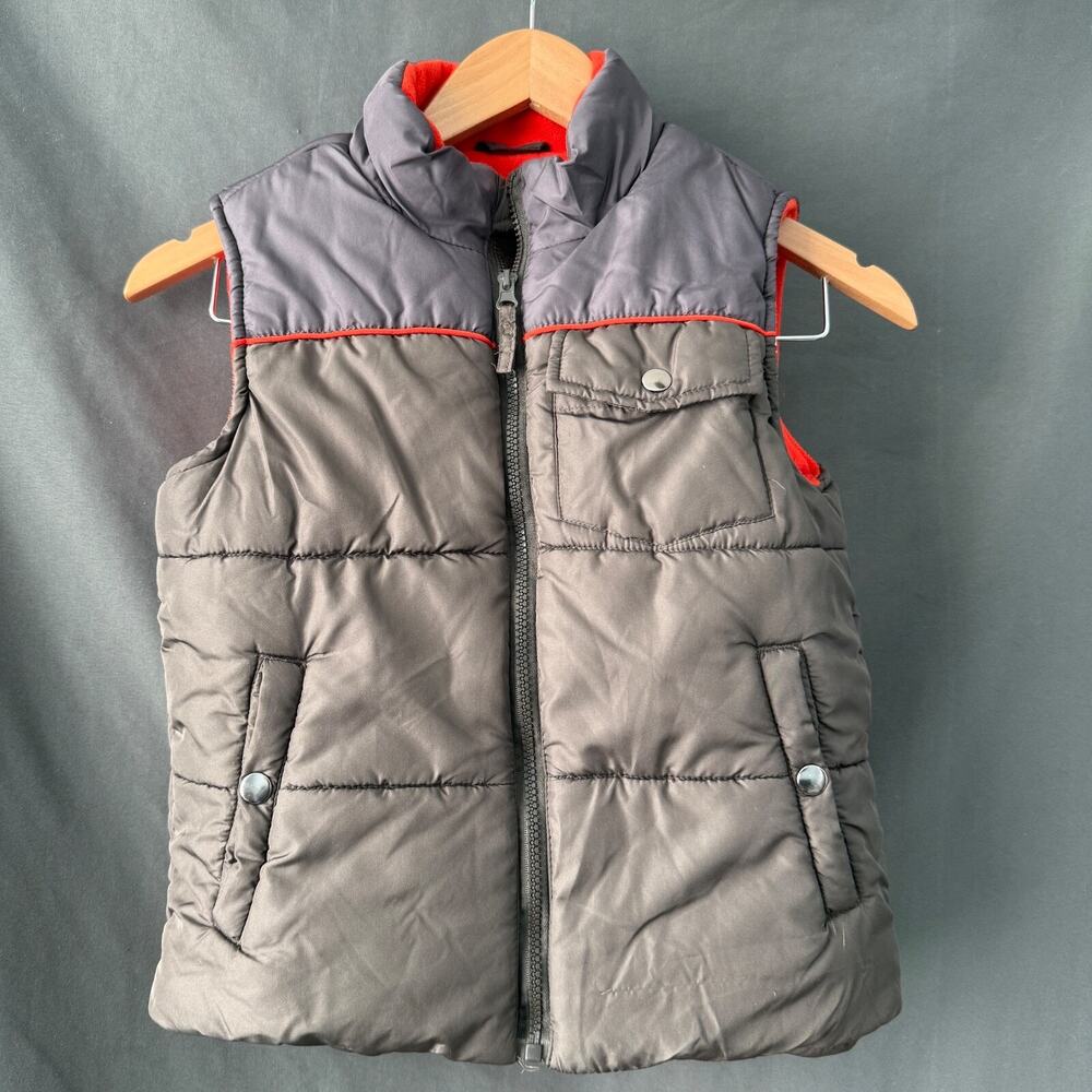Roebuck & Co. Heritage Supply Puffer Vest Size Small 8 Gray & Orange